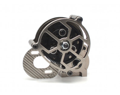 Assemble Center Main Gearbox with HD Gear Set and Motor Mount Gun Metal