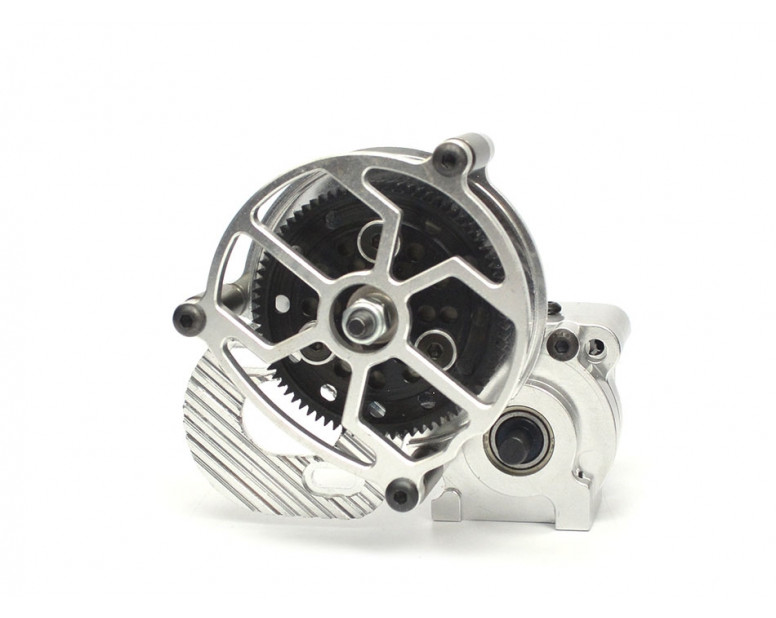 Assemble Center Main Gearbox with HD Gear Set and Motor Mount Silver