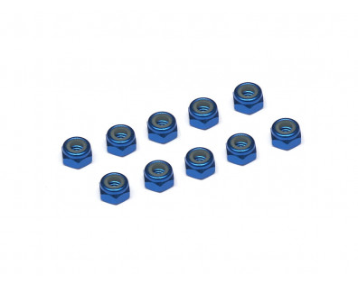 4MM Aluminum Lock Nuts - 10 pcs Blue