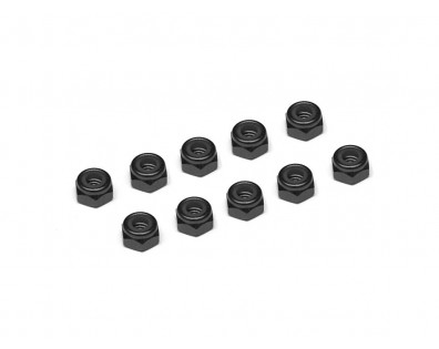 4MM Aluminum Lock Nuts - 10Pcs Black