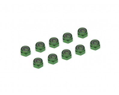 4MM Aluminum Lock Nuts - 10 pcs Dark Green