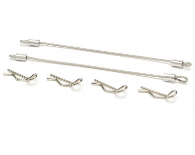 1/10 Car Body Clip with 80mm Cable (4) Gun Metal