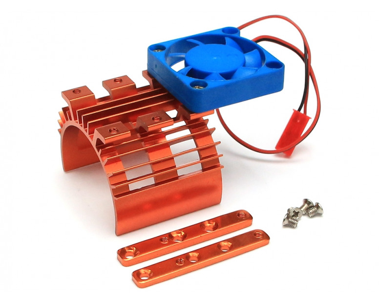 Aluminum Motor Heat Sink w/Fan 50*40*42 Orange