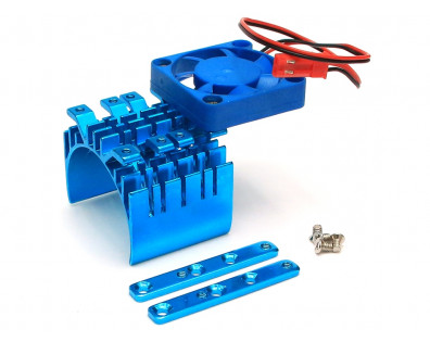 Aluminum Motor Heat Sink w/Fan 36*29*38 Blue