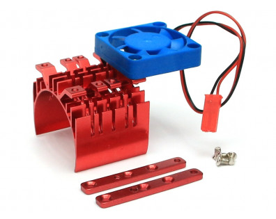 Aluminum Motor Heat Sink w/Fan 36*29*38 Red