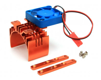 Aluminum Motor Heat Sink w/Fan 46*36*38 Orange