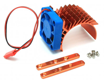 Aluminum Motor Heat Sink w/Fan 46*29*32 Orange