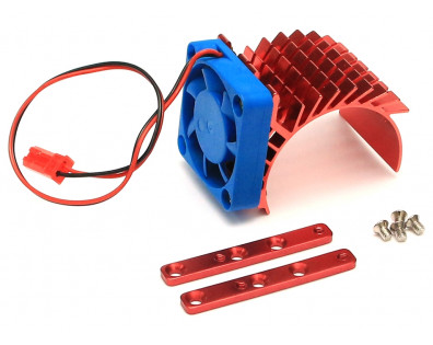 Aluminum Motor Heat Sink w/Fan 46*29*32 Red