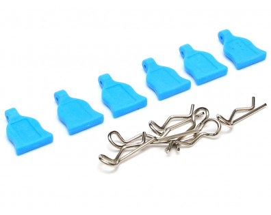  RC Body Clip With Rubber Tab (6) Blue