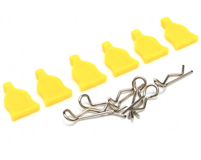  RC Body Clip With Rubber Tab (6) Yellow