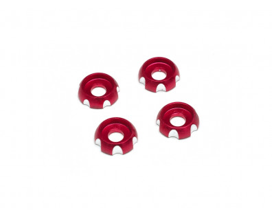 Aluminum Flat Head Washers Screw Cups Red