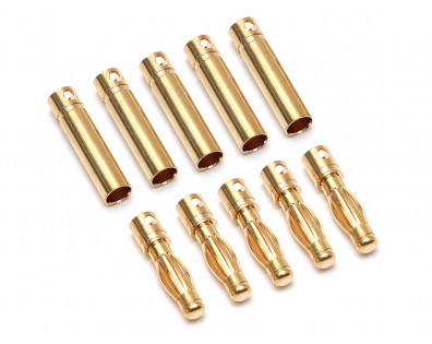 4mm Gold Banana Bullet Plug Male & Female (10pc)