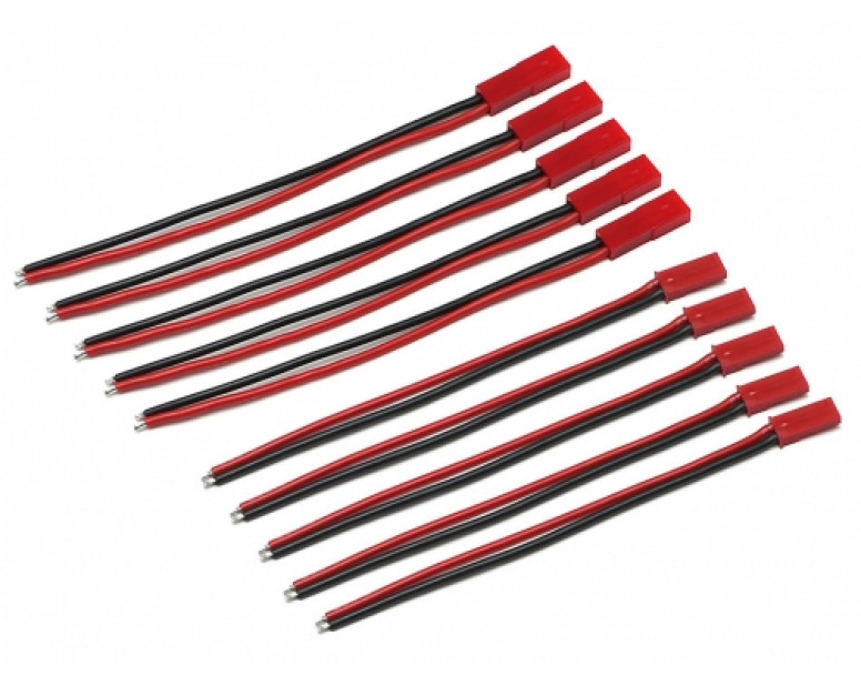 Red JST Male and Femal Connectors 20Awg 100mm (5 each)