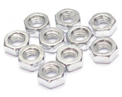 Aluminum Steel Hex Nuts M3 (10) Silver