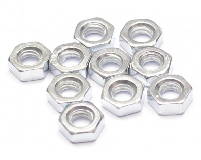 Aluminum Steel Hex Nuts M4 (10) Silver