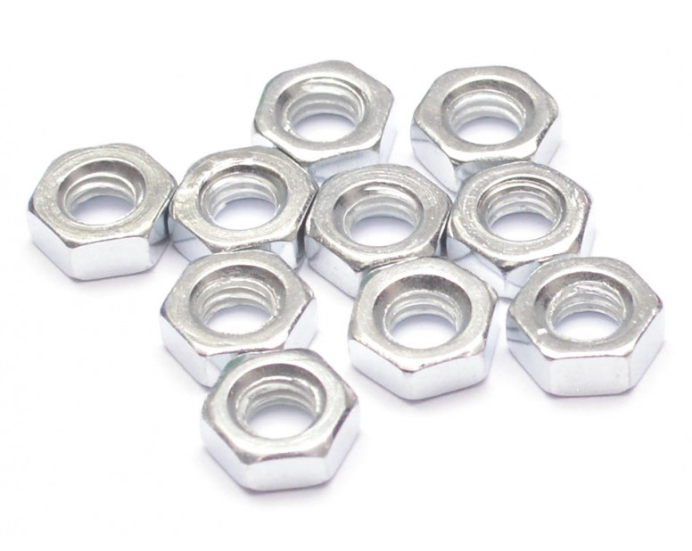 Aluminum Steel Hex Nuts M4 (10) Silver