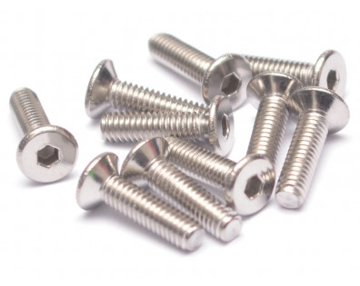 304 Stainless Steel M2.5x10mm Hex Socket Flat Head (10)