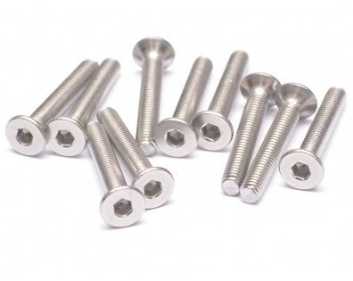 304 Stainless Steel M3x20mm Hex Socket Flat Head (10)