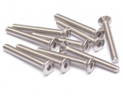 304 Stainless Steel M3x25mm Hex Socket Flat Head (10)