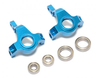 Aluminium Front Knuckle With Bearings - 2 Pcs Blue