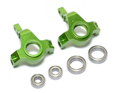 Aluminium Front Knuckle With Bearings - 2 Pcs Green