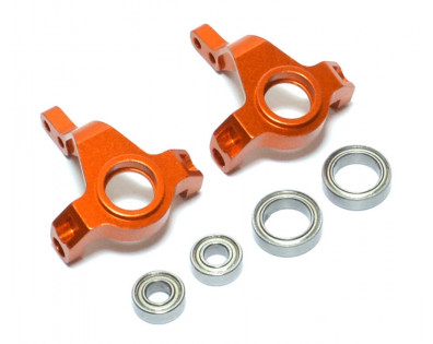 Aluminium Front Knuckle With Bearings - 2 Pcs Orange