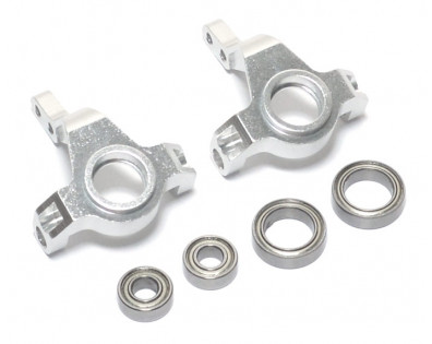 Aluminium Front Knuckle With Bearings - 2 Pcs Silver