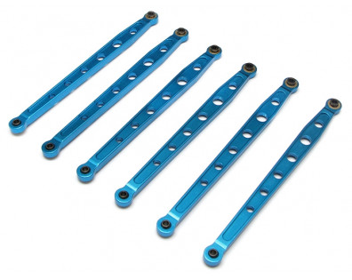 Aluminium Lower & Upper Chassis Link - 6 Pcs Blue