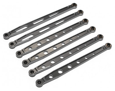 Aluminium Lower & Upper Chassis Link - 6 Pcs Gun Metal