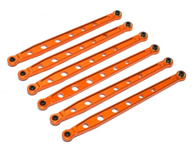 Aluminium Lower & Upper Chassis Link - 6 Pcs Orange