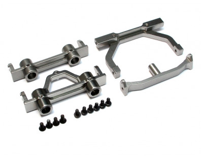 Aluminum Front & Rear Bumper Set - 1 Set Gun Metal