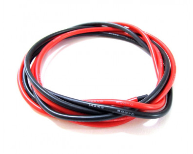 14 Gauge Silicone Wire Black & Red 100cm Each 14AWG 14GA