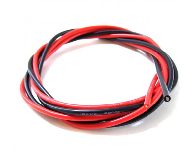 16 Gauge Silicone Wire Black & Red 100cm Each 16AWG 16GA
